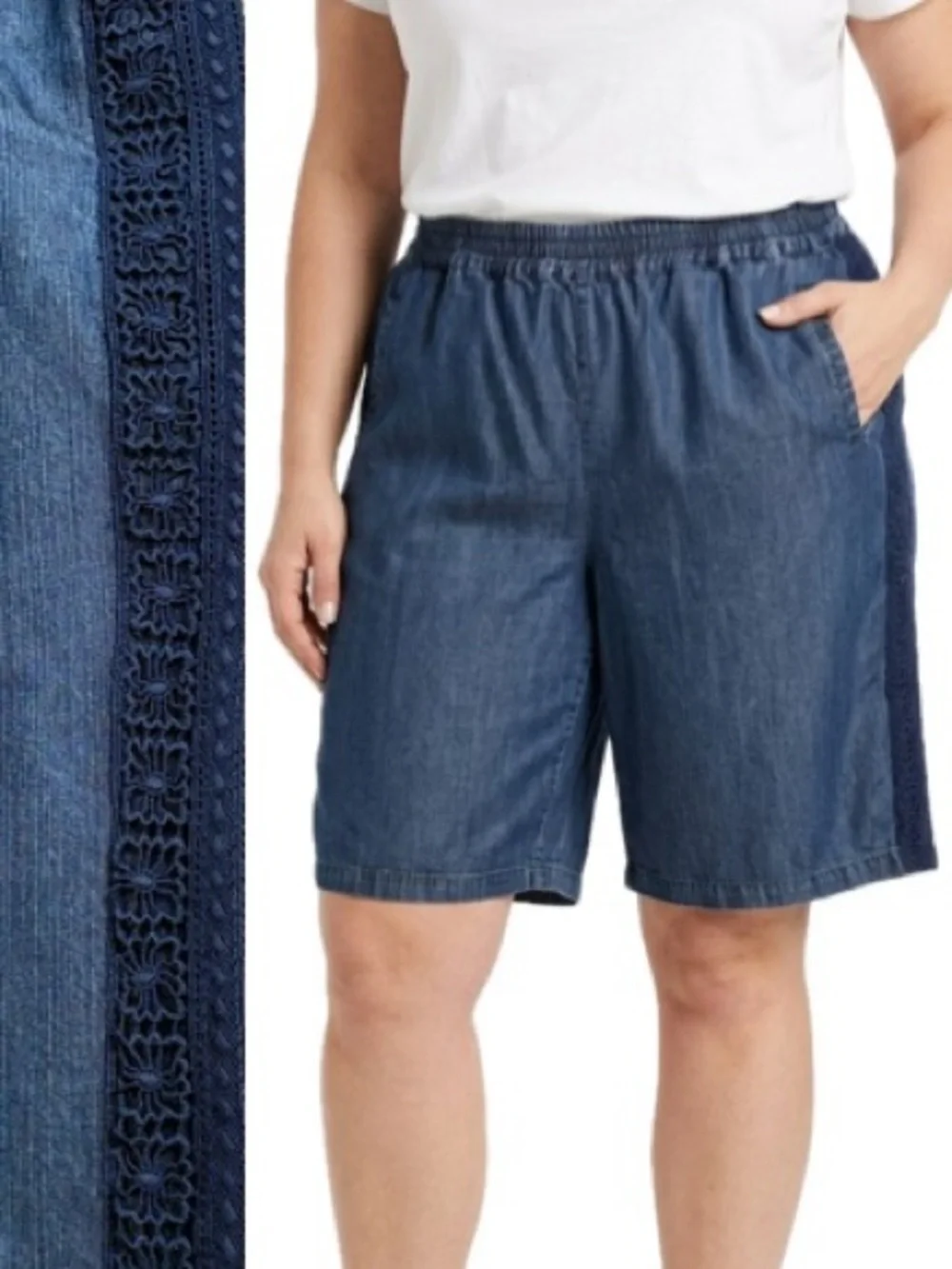 Sahalie Lyocell Denim Crochet Lace Trim 11